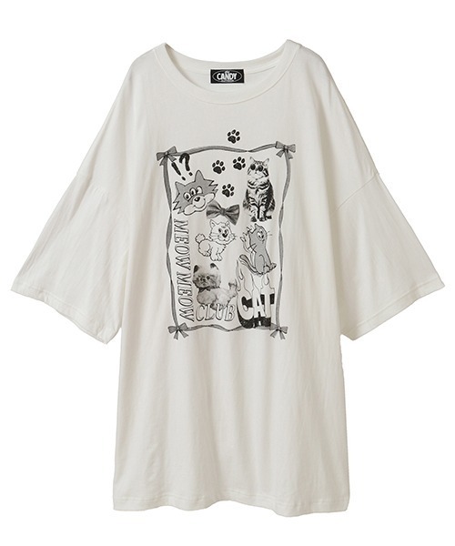 tシャツ MEOW MEOW CLUB BIG BIG Tシャツ レディース メンズ セール】MEOW MEOW CLUB BIG BIG Tシャツ（Tシャツ/カットソー