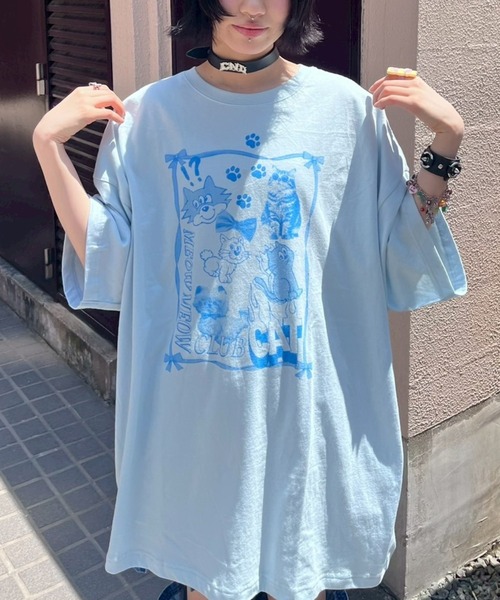 tシャツ MEOW MEOW CLUB BIG BIG Tシャツ レディース メンズ セール】MEOW MEOW CLUB BIG BIG Tシャツ（Tシャツ/カットソー