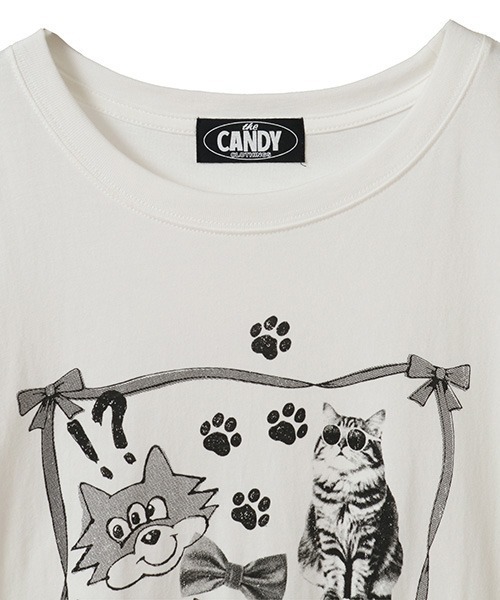 Candy Stripper（キャンディストリッパー）の「MEOW MEOW CLUB BIG BIG Tシャツ（Tシャツ/カットソー・レディース・ブラック/ライトブルー/オフホワイト/ピンク・FREE）」の6枚目の写真