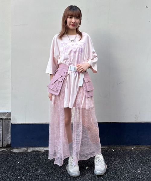 Candy Stripper（キャンディストリッパー）の「MEOW MEOW CLUB BIG BIG Tシャツ（Tシャツ/カットソー・レディース・ブラック/ライトブルー/オフホワイト/ピンク・FREE）」の11枚目の写真