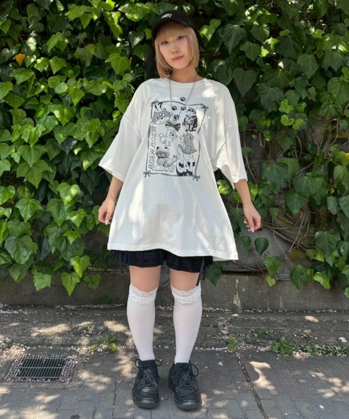 Candy Stripper（キャンディストリッパー）の「MEOW MEOW CLUB BIG BIG Tシャツ（Tシャツ/カットソー・レディース・ブラック/ライトブルー/オフホワイト/ピンク・FREE）」の20枚目の写真