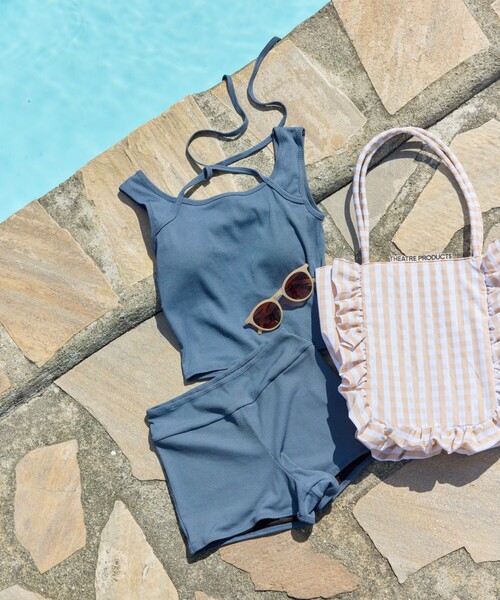 FREAK'S STORE（フリークスストア）の「限定展開　バック リボン タンクトップ セット 水着（トップス・パンツ）（水着・レディース・ブラック/ネイビー/ブラウン/ナチュラル/ブルー・ﾌﾘ-）」の6枚目の写真