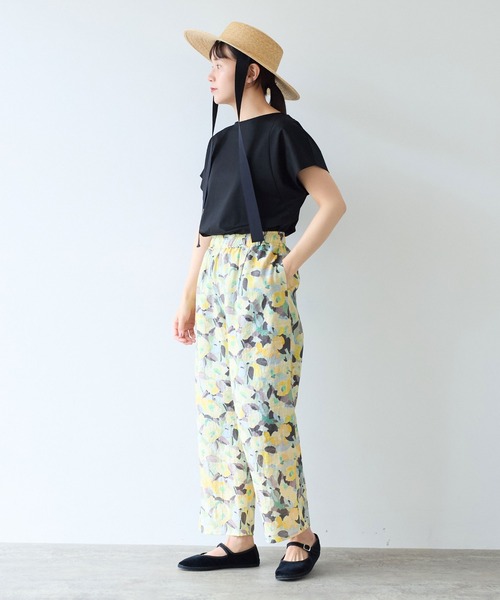 yuni(ユニ )の「水彩ハナプリントパンツ(その他パンツ・レディース・イエロー/ブルー・FREE)」の5枚目の写真