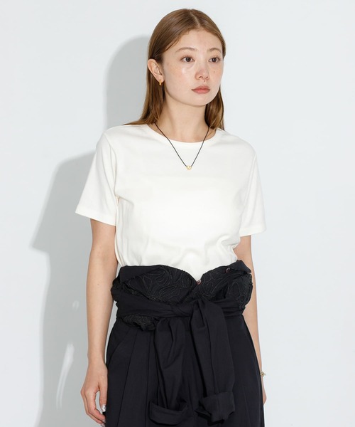 URBAN RESEARCH Sonny Label(アーバンリサーチサニーレーベル)の「オーガニックコットンコンパクトスムースTシャツ(Tシャツ/カットソー・レディース・ミント/イエロー/ブラウン/オフホワイト・FREE)」の6枚目の写真