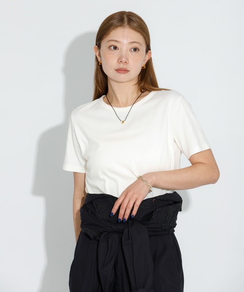 URBAN RESEARCH Sonny Label(アーバンリサーチサニーレーベル)の「オーガニックコットンコンパクトスムースTシャツ(Tシャツ/カットソー・レディース・ミント/イエロー/ブラウン/オフホワイト・FREE)」の7枚目の写真
