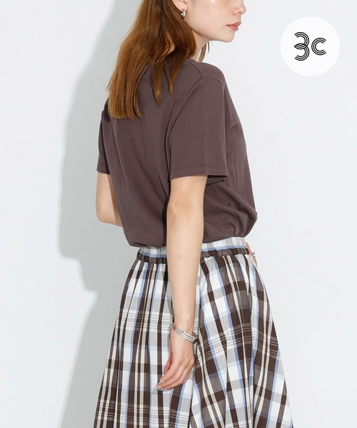 URBAN RESEARCH Sonny Label(アーバンリサーチサニーレーベル)の「オーガニックコットンコンパクトスムースTシャツ(Tシャツ/カットソー・レディース・ミント/イエロー/ブラウン/オフホワイト・FREE)」の2枚目の写真