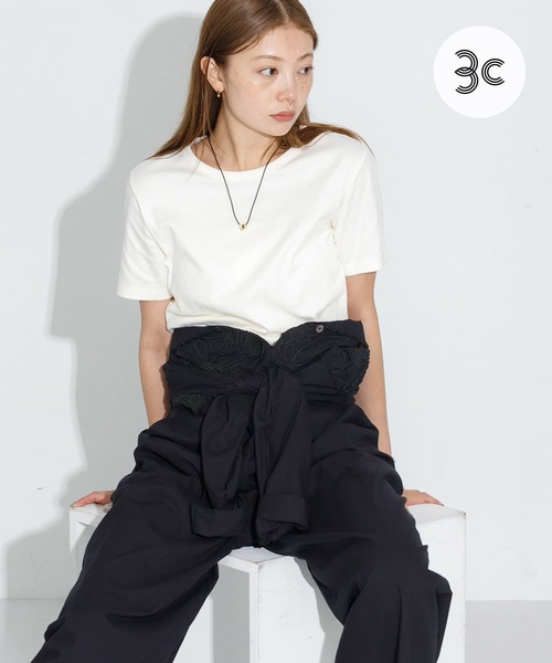 URBAN RESEARCH Sonny Label(アーバンリサーチサニーレーベル)の「オーガニックコットンコンパクトスムースTシャツ(Tシャツ/カットソー・レディース・ミント/イエロー/ブラウン/オフホワイト・FREE)」の1枚目の写真