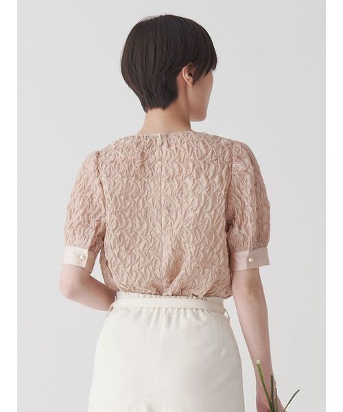 TONAL（トーナル）の「スモッキングシアーブラウス（シャツ/ブラウス・レディース・ネイビー/ベビーピンク/オフホワイト・MEDIUM）」の6枚目の写真