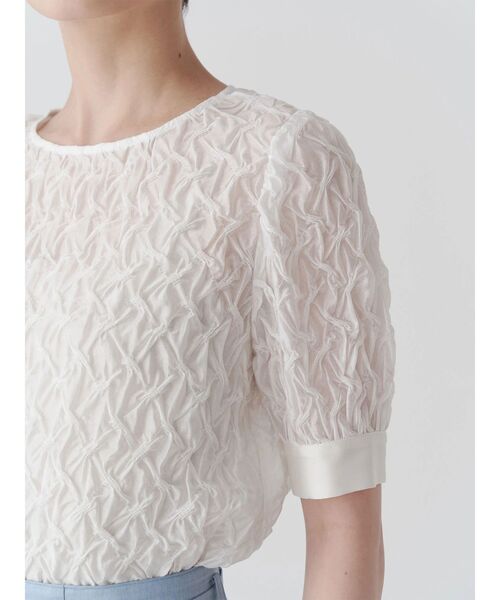 TONAL（トーナル）の「スモッキングシアーブラウス（シャツ/ブラウス・レディース・ネイビー/ベビーピンク/オフホワイト・MEDIUM）」の14枚目の写真