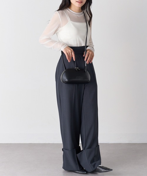 ADD CULUMN(アドカラム)の「【ADD CULUMN】 FIGRE POCHETTE A25W02B398(ショルダーバッグ・レディース・バーガンディー/ブラウン/アイボリー/カーキ/ブラック/グレー・FREE)」の10枚目の写真