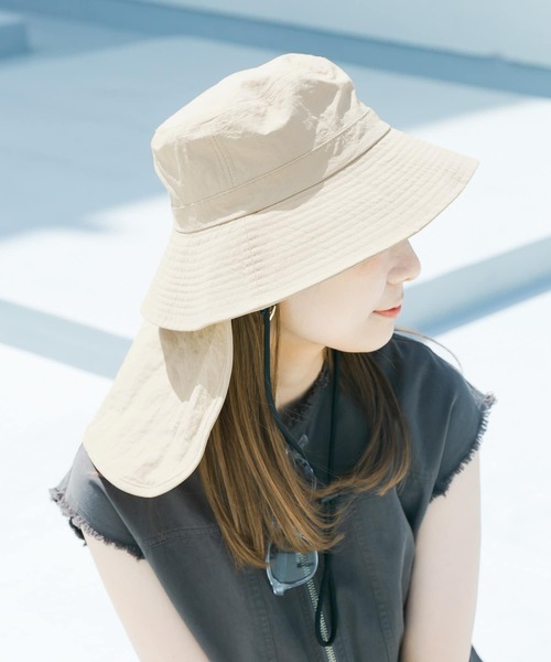 SMELLY（スメリー）の「『撥水/UVカット』サンシェードバケットハット（ハット・レディース・チャコールグレー/ベージュ・-）」の9枚目の写真