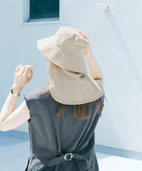 SMELLY（スメリー）の「『撥水/UVカット』サンシェードバケットハット（ハット・レディース・チャコールグレー/ベージュ・-）」の12枚目の写真