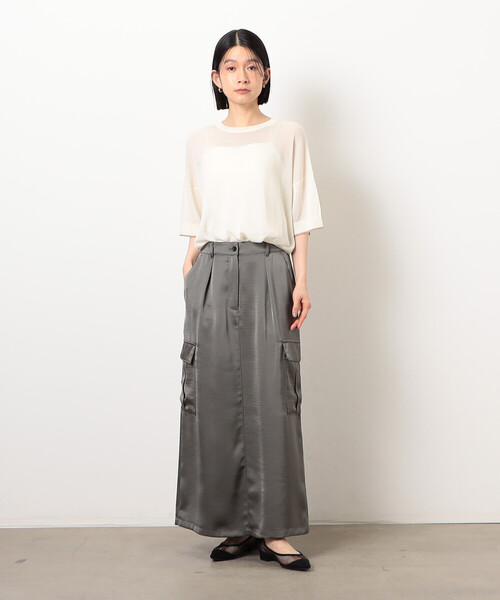 COMME CA ISM(コムサイズム)の「前後2WAY シアー配色ニットT(ニット/セーター・レディース・アイボリー/ネイビー/ブラック・FREE)」の4枚目の写真