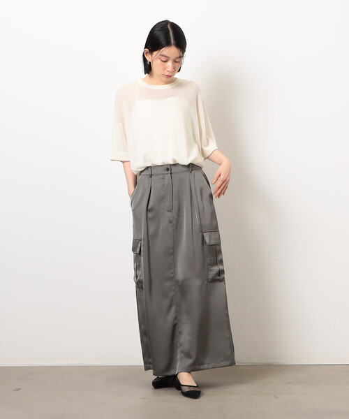 COMME CA ISM(コムサイズム)の「前後2WAY シアー配色ニットT(ニット/セーター・レディース・アイボリー/ネイビー/ブラック・FREE)」の5枚目の写真