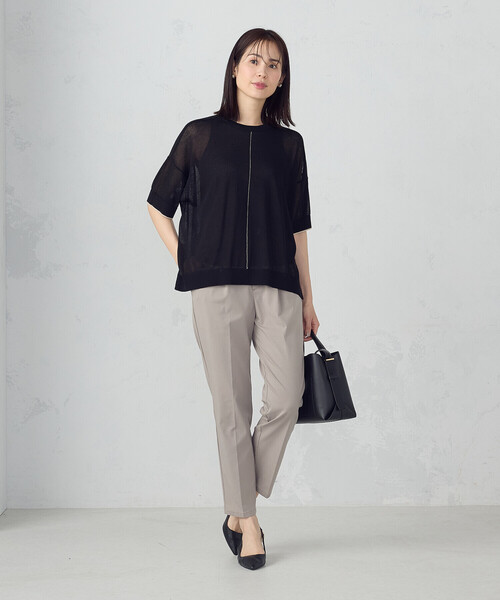 COMME CA ISM(コムサイズム)の「前後2WAY シアー配色ニットT(ニット/セーター・レディース・アイボリー/ネイビー/ブラック・FREE)」の13枚目の写真