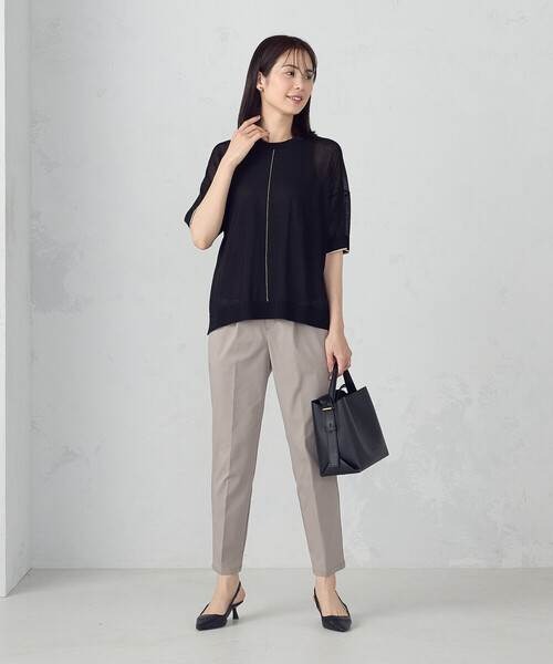 COMME CA ISM(コムサイズム)の「前後2WAY シアー配色ニットT(ニット/セーター・レディース・アイボリー/ネイビー/ブラック・FREE)」の14枚目の写真
