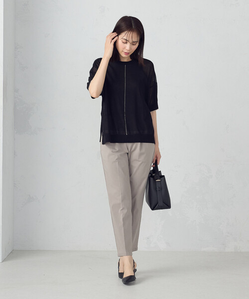 COMME CA ISM(コムサイズム)の「前後2WAY シアー配色ニットT(ニット/セーター・レディース・アイボリー/ネイビー/ブラック・FREE)」の16枚目の写真