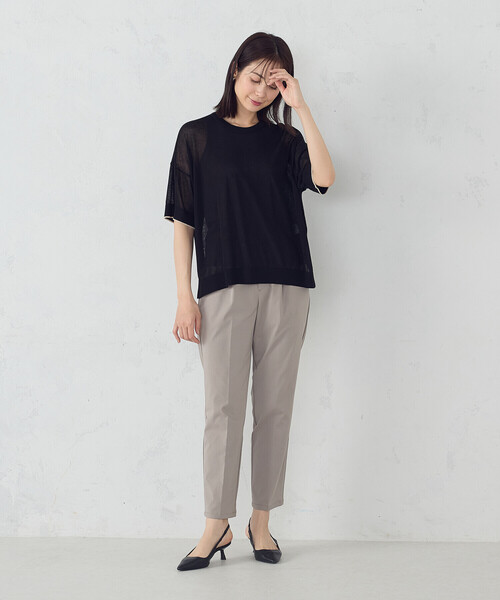 COMME CA ISM(コムサイズム)の「前後2WAY シアー配色ニットT(ニット/セーター・レディース・アイボリー/ネイビー/ブラック・FREE)」の18枚目の写真
