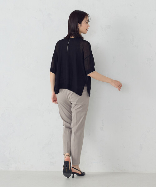 COMME CA ISM(コムサイズム)の「前後2WAY シアー配色ニットT(ニット/セーター・レディース・アイボリー/ネイビー/ブラック・FREE)」の19枚目の写真