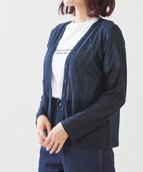welleg(ウェレッグ)の「UVカット Vネック カーディガン(カーディガン/ボレロ・レディース・ピンク/ホワイト/ネイビー/イエロー/ベージュ/ブラック/グレー・M/LL/L)」の5枚目の写真