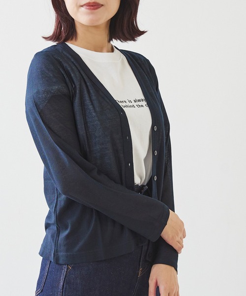 welleg(ウェレッグ)の「UVカット Vネック カーディガン(カーディガン/ボレロ・レディース・ピンク/ホワイト/ネイビー/イエロー/ベージュ/ブラック/グレー・M/LL/L)」の21枚目の写真