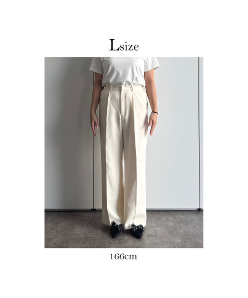 prose verse（プロズヴェール）の「ダブルクロスセンタープレスタックパンツ（その他パンツ・レディース・アイボリー・MEDIUM/PM/LARGE/PL）」の3枚目の写真