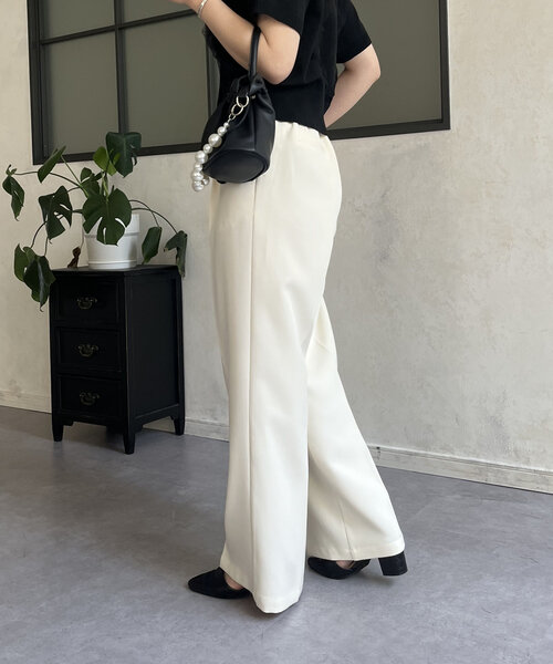 prose verse（プロズヴェール）の「ダブルクロスセンタープレスタックパンツ（その他パンツ・レディース・アイボリー・MEDIUM/PM/LARGE/PL）」の9枚目の写真