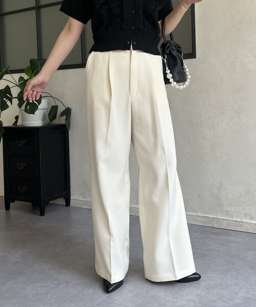 prose verse（プロズヴェール）の「ダブルクロスセンタープレスタックパンツ（その他パンツ・レディース・アイボリー・MEDIUM/PM/LARGE/PL）」の13枚目の写真