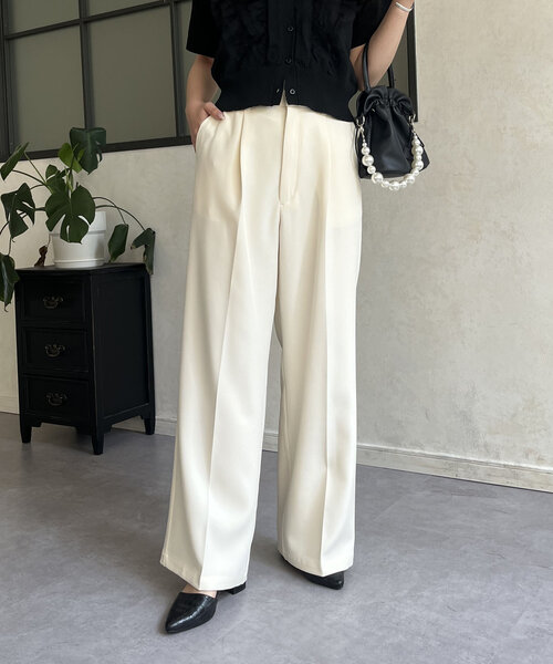 prose verse（プロズヴェール）の「ダブルクロスセンタープレスタックパンツ（その他パンツ・レディース・アイボリー・MEDIUM/PM/LARGE/PL）」の15枚目の写真