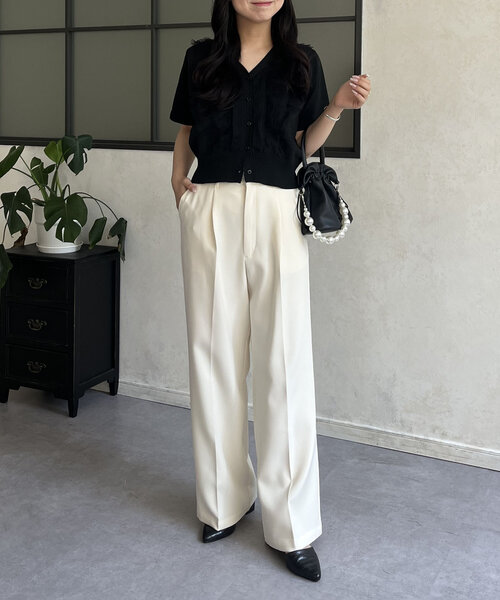 prose verse（プロズヴェール）の「ダブルクロスセンタープレスタックパンツ（その他パンツ・レディース・アイボリー・MEDIUM/PM/LARGE/PL）」の16枚目の写真