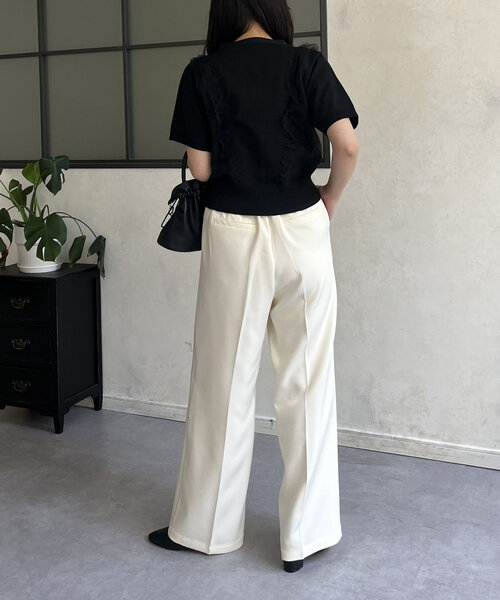 prose verse（プロズヴェール）の「ダブルクロスセンタープレスタックパンツ（その他パンツ・レディース・アイボリー・MEDIUM/PM/LARGE/PL）」の18枚目の写真