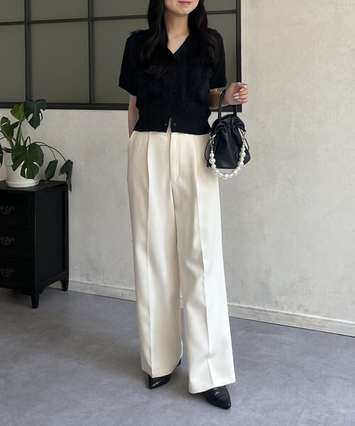 prose verse（プロズヴェール）の「ダブルクロスセンタープレスタックパンツ（その他パンツ・レディース・アイボリー・MEDIUM/PM/LARGE/PL）」の20枚目の写真