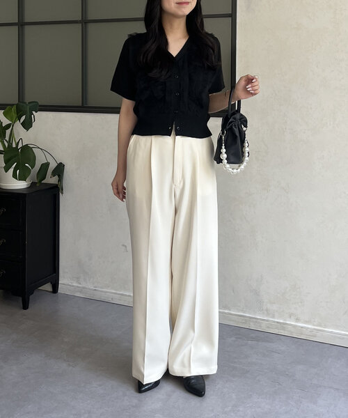 prose verse（プロズヴェール）の「ダブルクロスセンタープレスタックパンツ（その他パンツ・レディース・アイボリー・MEDIUM/PM/LARGE/PL）」の21枚目の写真