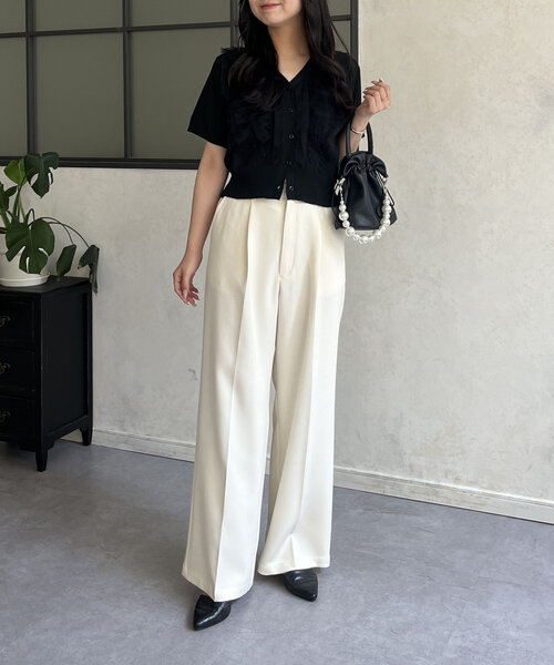 prose verse（プロズヴェール）の「ダブルクロスセンタープレスタックパンツ（その他パンツ・レディース・アイボリー・MEDIUM/PM/LARGE/PL）」の22枚目の写真