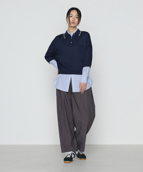 COMME CA（コムサ）の「タイプライターストライプ シャツ（シャツ/ブラウス・レディース・ネイビー/サックスブルー・FREE）」の4枚目の写真