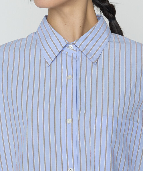 COMME CA（コムサ）の「タイプライターストライプ シャツ（シャツ/ブラウス・レディース・ネイビー/サックスブルー・FREE）」の17枚目の写真