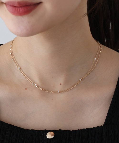 BLUEEAST（ブルーイースト）の「2連ステーションネックレス / ニッケルフリー（ネックレス・レディース・シルバー/ゴールド・FREE）」の2枚目の写真