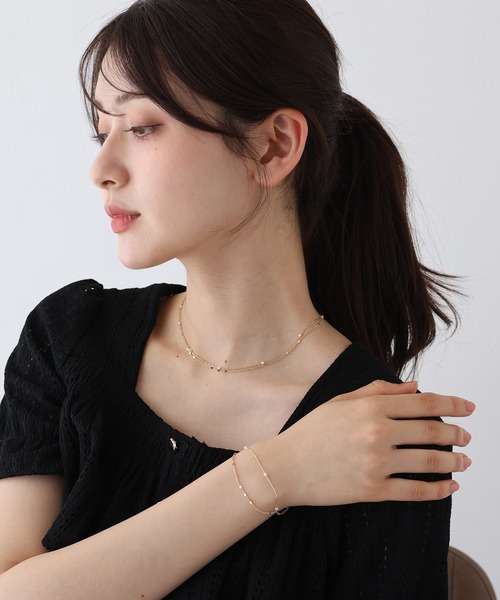 BLUEEAST（ブルーイースト）の「2連ステーションネックレス / ニッケルフリー（ネックレス・レディース・シルバー/ゴールド・FREE）」の4枚目の写真