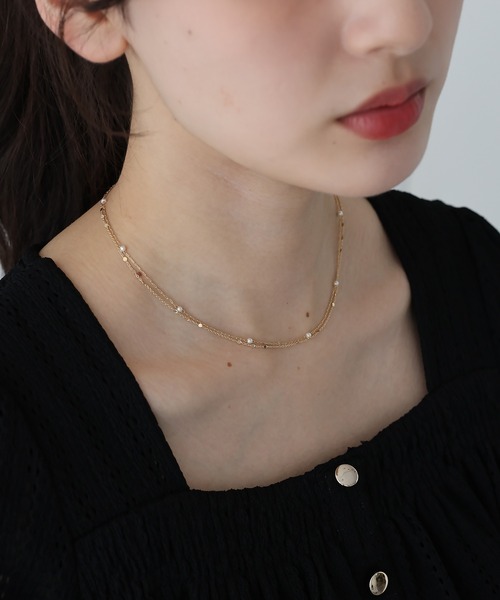 BLUEEAST（ブルーイースト）の「2連ステーションネックレス / ニッケルフリー（ネックレス・レディース・シルバー/ゴールド・FREE）」の10枚目の写真