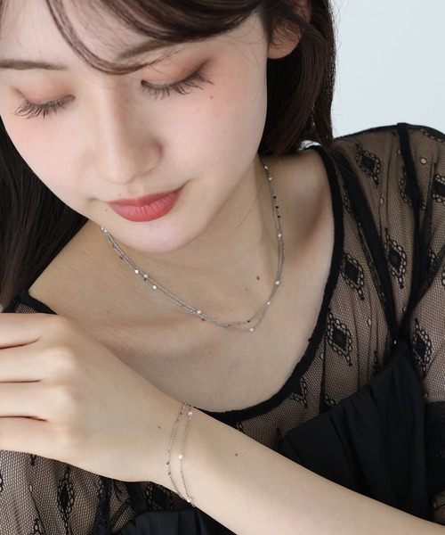 BLUEEAST（ブルーイースト）の「2連ステーションネックレス / ニッケルフリー（ネックレス・レディース・シルバー/ゴールド・FREE）」の13枚目の写真