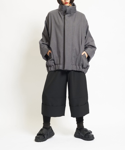 gomme（ゴム）の「ウーリーツイル　ビッグジャケット（その他アウター・レディース・チャコールグレー/ボルドー/ブラック・MEDIUM）」の5枚目の写真