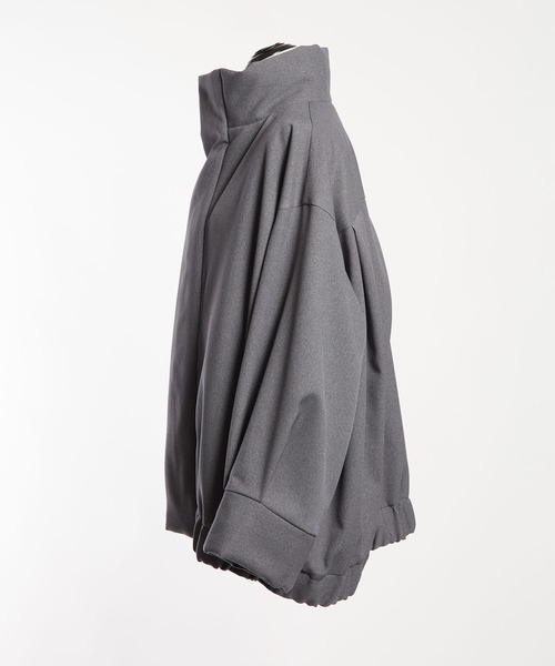 gomme（ゴム）の「ウーリーツイル　ビッグジャケット（その他アウター・レディース・チャコールグレー/ボルドー/ブラック・MEDIUM）」の15枚目の写真