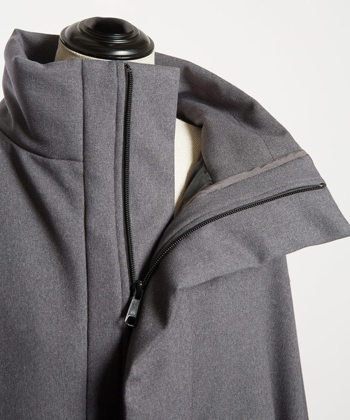 gomme（ゴム）の「ウーリーツイル　ビッグジャケット（その他アウター・レディース・チャコールグレー/ボルドー/ブラック・MEDIUM）」の22枚目の写真