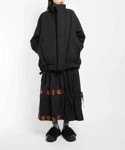 gomme（ゴム）の「ウーリーツイル　ビッグジャケット（その他アウター・レディース・チャコールグレー/ボルドー/ブラック・MEDIUM）」の7枚目の写真