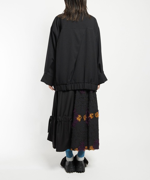 gomme（ゴム）の「ウーリーツイル　ビッグジャケット（その他アウター・レディース・チャコールグレー/ボルドー/ブラック・MEDIUM）」の10枚目の写真