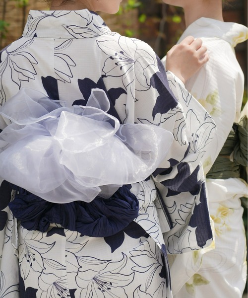 Olu.（オルドット）の「オリジナル柄浴衣＆帯セット（浴衣・レディース・ネイビー/ホワイト/ホワイト系その他/ネイビー系・FREE）」の13枚目の写真