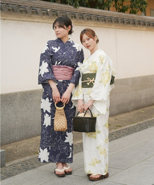 Olu.（オルドット）の「オリジナル柄浴衣＆帯セット（浴衣・レディース・ネイビー/ホワイト/ホワイト系その他/ネイビー系・FREE）」の10枚目の写真