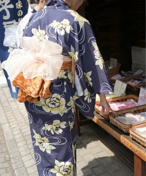 Olu.（オルドット）の「オリジナル柄浴衣＆帯セット（浴衣・レディース・ネイビー/ホワイト/ホワイト系その他/ネイビー系・FREE）」の15枚目の写真