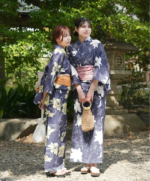 Olu.（オルドット）の「オリジナル柄浴衣＆帯セット（浴衣・レディース・ネイビー/ホワイト/ホワイト系その他/ネイビー系・FREE）」の14枚目の写真