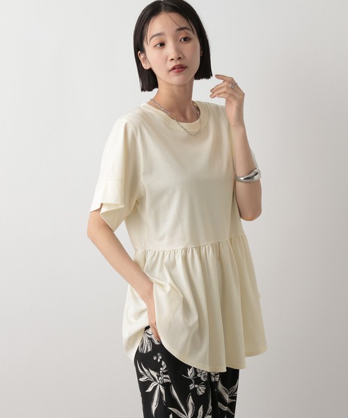 LOWRYS FARM(ローリーズファーム)の「ペプラムチュニックSS 494892(Tシャツ/カットソー・レディース・ブラック/オフホワイト/ブルー・FREE)」の11枚目の写真